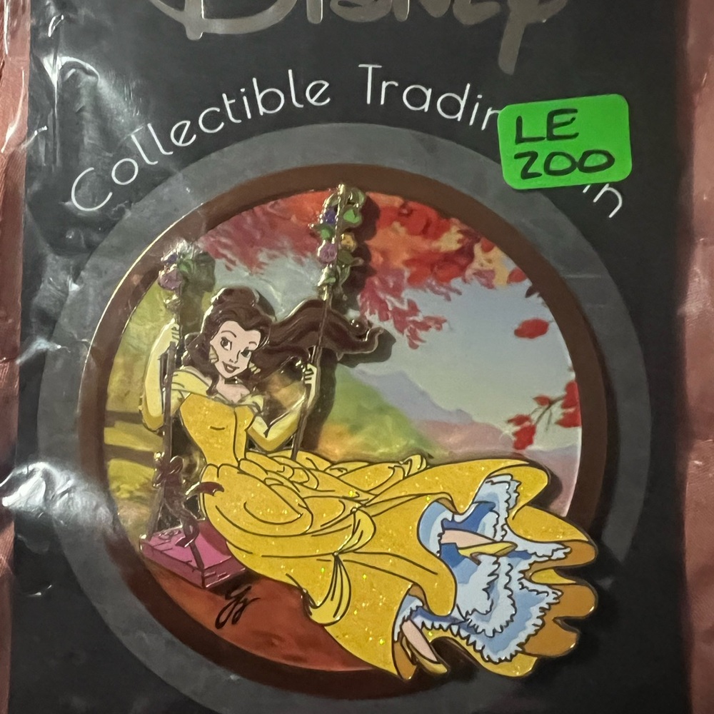 Disney Belle Collectible Trading Pin - Yellow and Blue